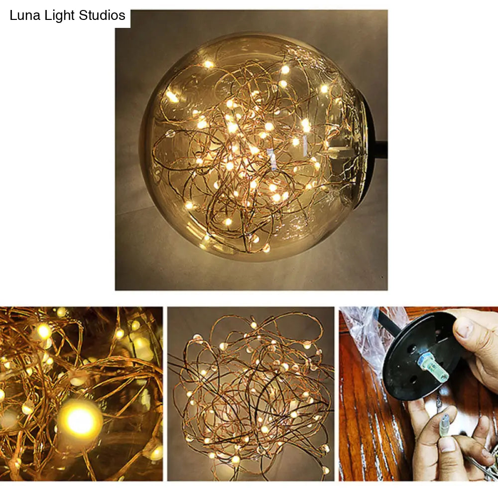 DecorBites™ Contemporary LED Glass Wall Mount Light with Bedroom Starry Theme
