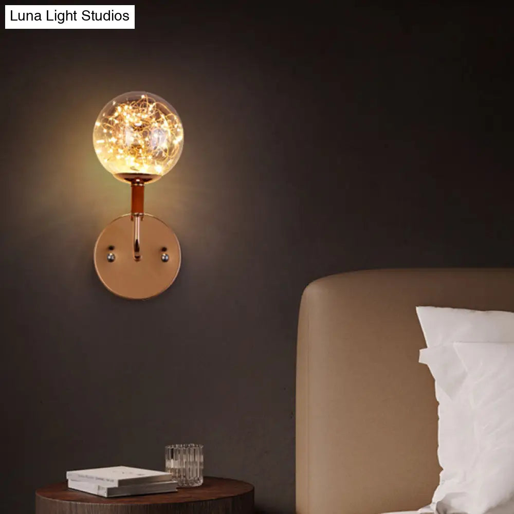 DecorBites™ Contemporary LED Glass Wall Mount Light with Bedroom Starry Theme