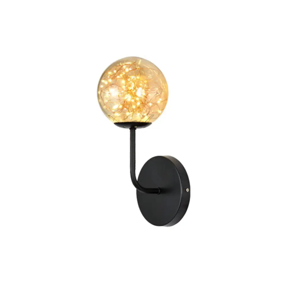 DecorBites™ Contemporary LED Glass Wall Mount Light with Bedroom Starry Theme