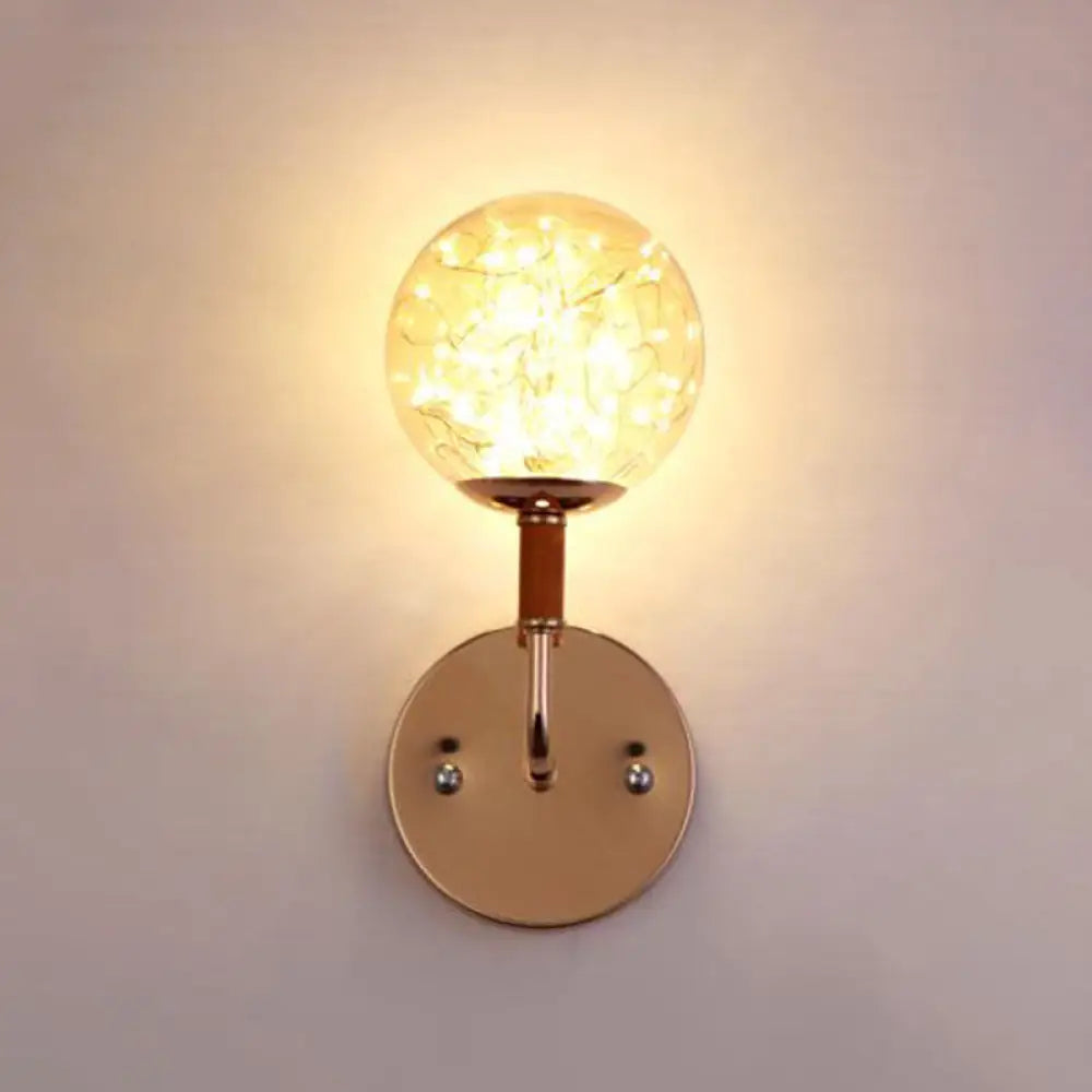 DecorBites™ Contemporary LED Glass Wall Mount Light with Bedroom Starry Theme