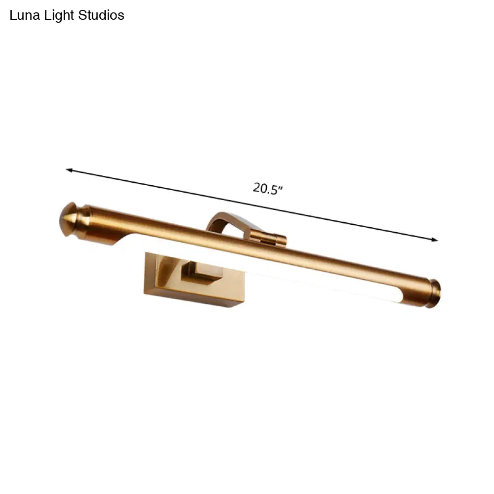 DecorBites™ Contemporary LED Vanity Light in Gold Finish - Tubed Wall Sconce for Kitchen, 20.5"/26" W
