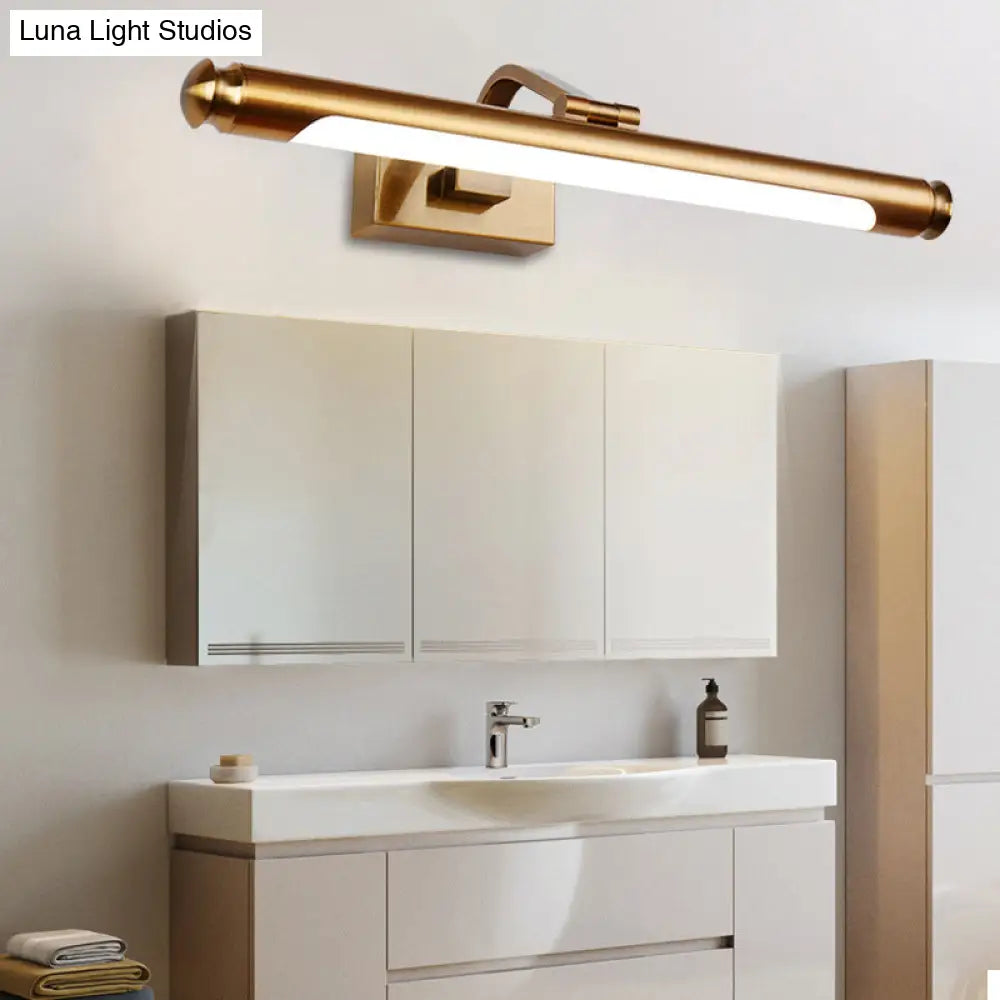 DecorBites™ Contemporary LED Vanity Light in Gold Finish - Tubed Wall Sconce for Kitchen, 20.5"/26" W