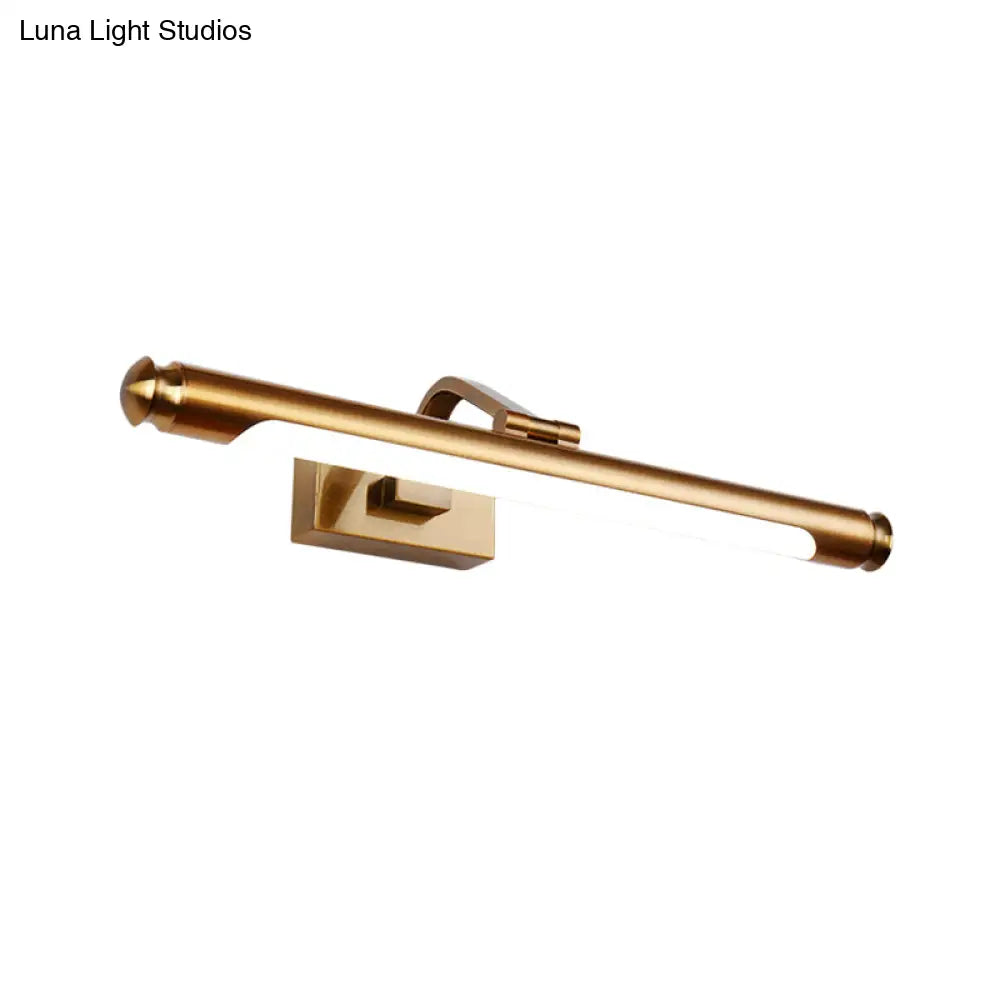 DecorBites™ Contemporary LED Vanity Light in Gold Finish - Tubed Wall Sconce for Kitchen, 20.5"/26" W