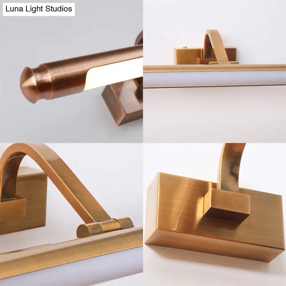DecorBites™ Contemporary LED Vanity Light in Gold Finish - Tubed Wall Sconce for Kitchen, 20.5"/26" W