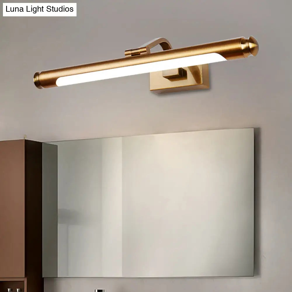 DecorBites™ Contemporary LED Vanity Light in Gold Finish - Tubed Wall Sconce for Kitchen, 20.5"/26" W