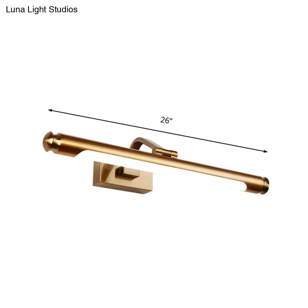 DecorBites™ Contemporary LED Vanity Light in Gold Finish - Tubed Wall Sconce for Kitchen, 20.5"/26" W