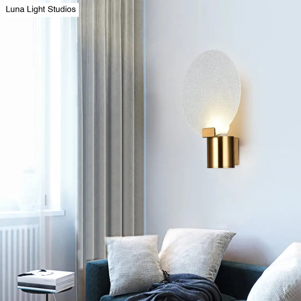 DecorBites™ Contemporary LED Wall Mounted Lamp - Gold Round Design with Bubble Glass Shade
