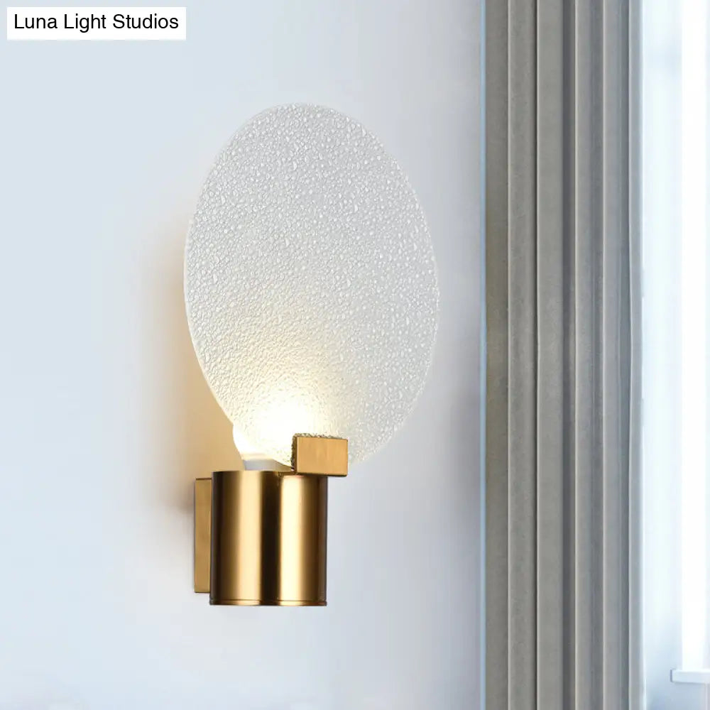 DecorBites™ Contemporary LED Wall Mounted Lamp - Gold Round Design with Bubble Glass Shade