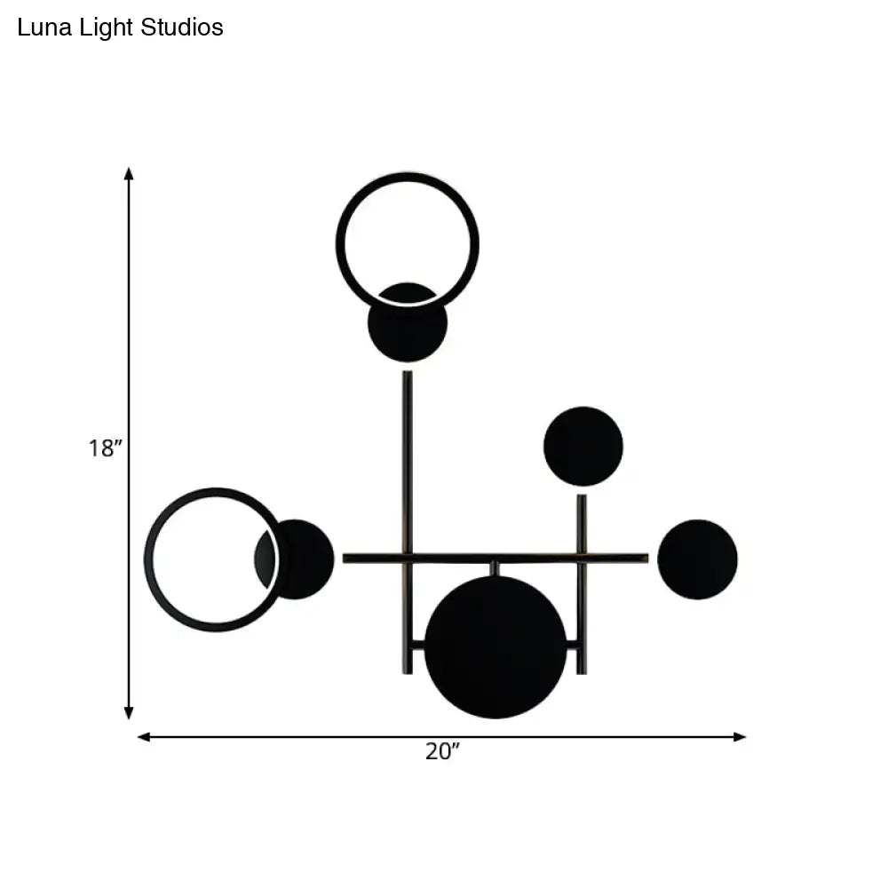 DecorBites™ Contemporary LED Wall Sconce in Metallic Round Design - Black, 2/3/4 Lights