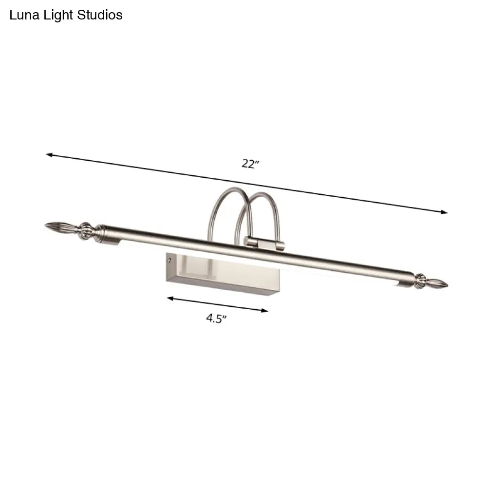 DecorBites™ Contemporary LED Wall Sconce - Slim Metal Design, 22"/26"/30" Wide, Brass/Nickel Finish, White/Warm Light