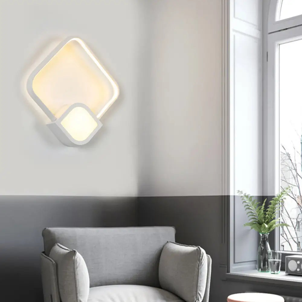 DecorBites™ Contemporary LED White Wall Sconce Light for Living Room