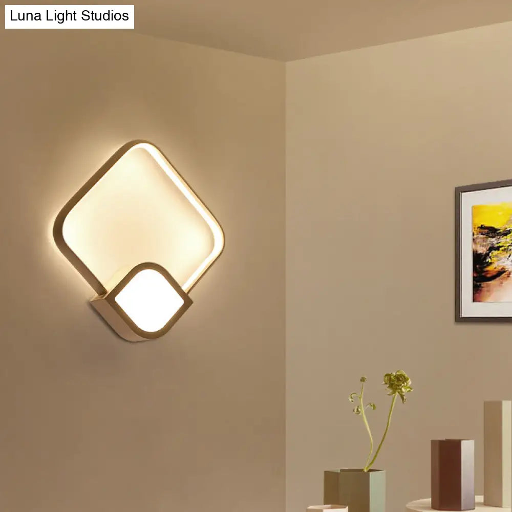 DecorBites™ Contemporary LED White Wall Sconce Light for Living Room