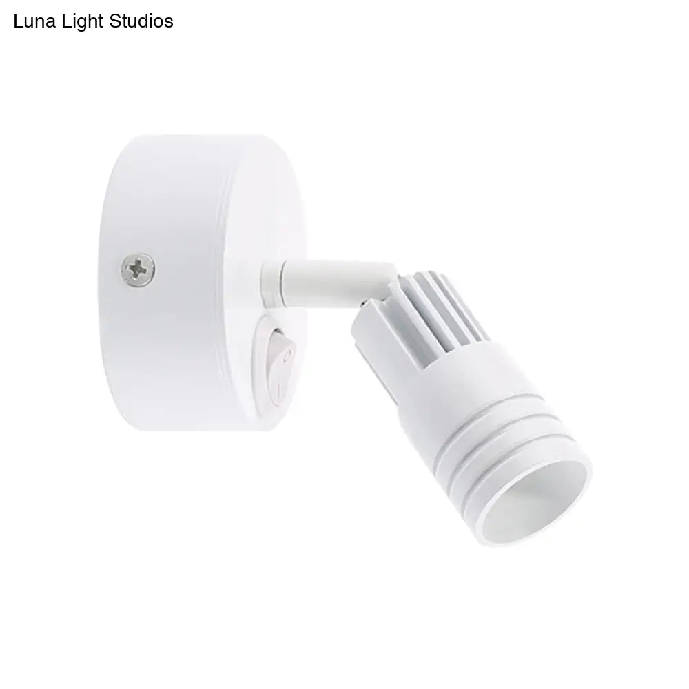 DecorBites™ Contemporary Metal Wall Mounted LED Sconce Light in Black/White - Warm/White Light