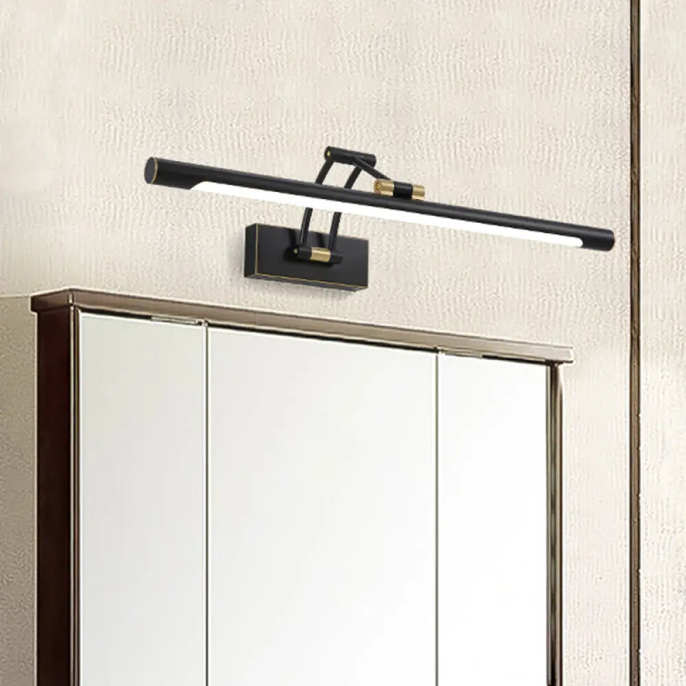 DecorBites™ Contemporary Metallic LED Vanity Light with Mirror Cabinet – Black Sconce