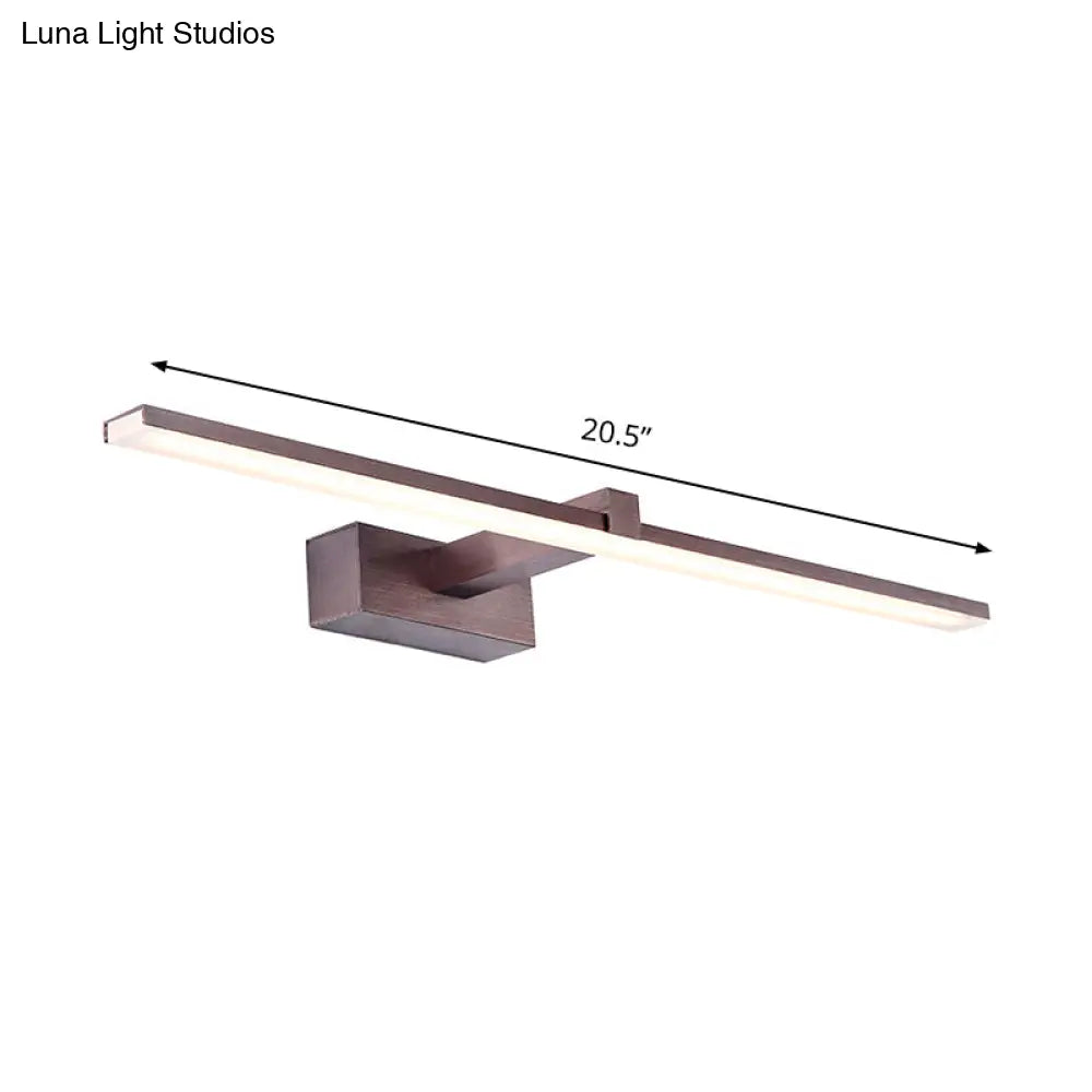 DecorBites™ Contemporary Metallic LED Wall Mount Light Fixture - Tubular Vanity Lighting in Warm/White Light, 16.5"/20.5" L