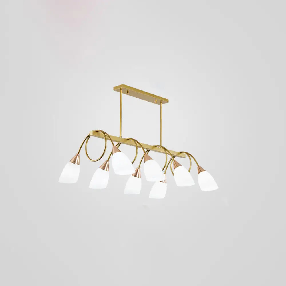 DecorBites™ Contemporary Milk Glass Pendant Light - Tulip Shade Island Lamp, Ideal for Restaurants