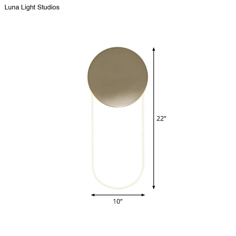 DecorBites™ Contemporary Oval Wall Lamp with LED Acrylic Light Fixture and Gold Metal Shade for Bedrooms