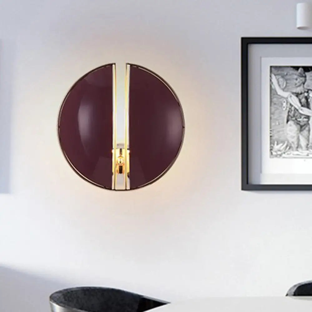 DecorBites™ Contemporary Purple Spaced Dome Wall Sconce - Metal 1-Light Mounted Lamp Fixture