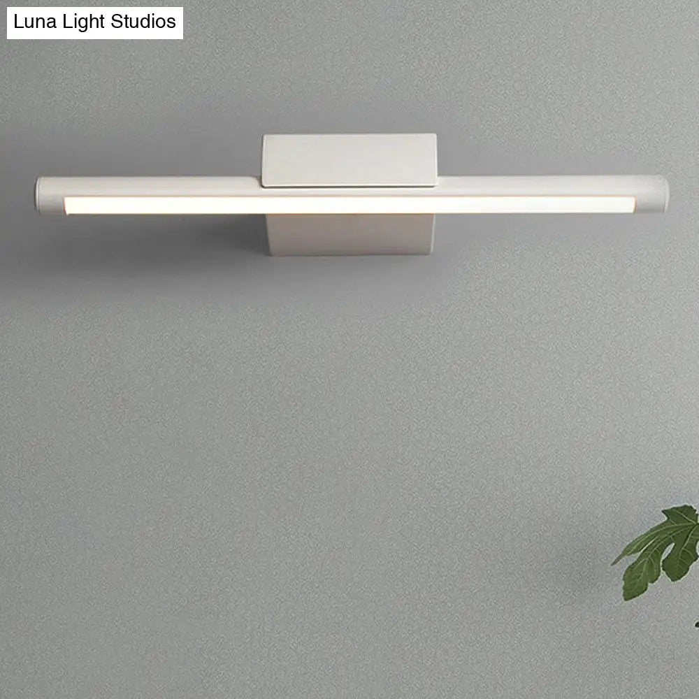 DecorBites™ Contemporary Slim Metal Vanity Sconce LED Light Fixture - 16"/19.5"/23.5" Wide - White/Warm Light - Wall Mounted