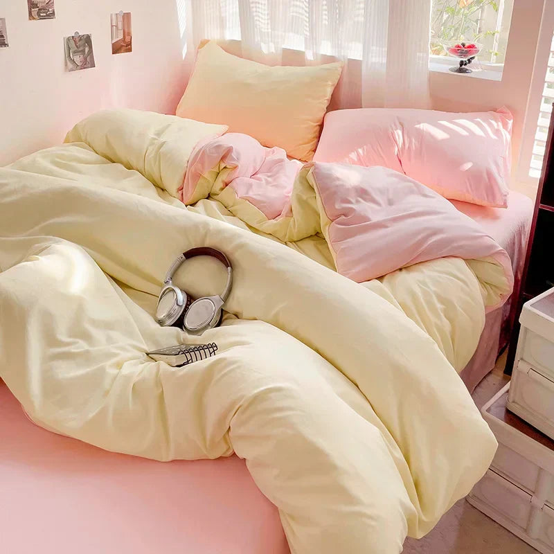 DecorBites™ Cotton Bedding Set with Sheet, Duvet Cover