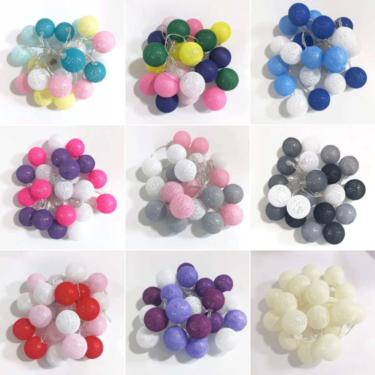 DecorBites™ Cotton Garland LED String Lights, Home Decor
