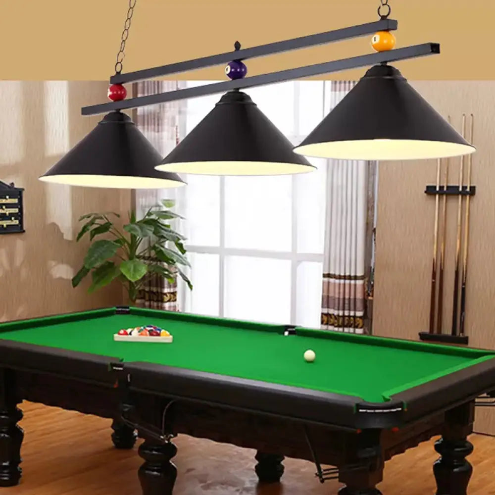 DecorBites™ Country Style Billiard Chandelier - Metal Shade Bar Island Lighting Fixture