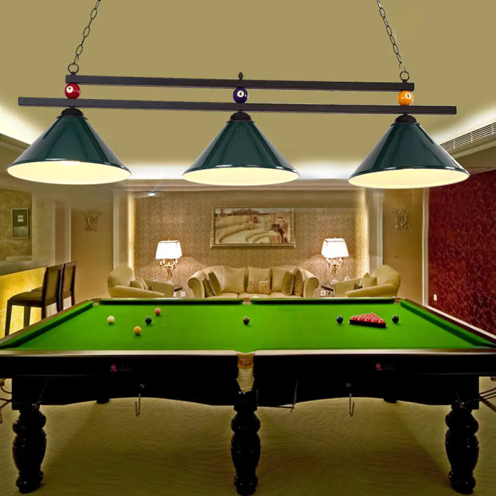 DecorBites™ Country Style Billiard Chandelier - Metal Shade Bar Island Lighting Fixture