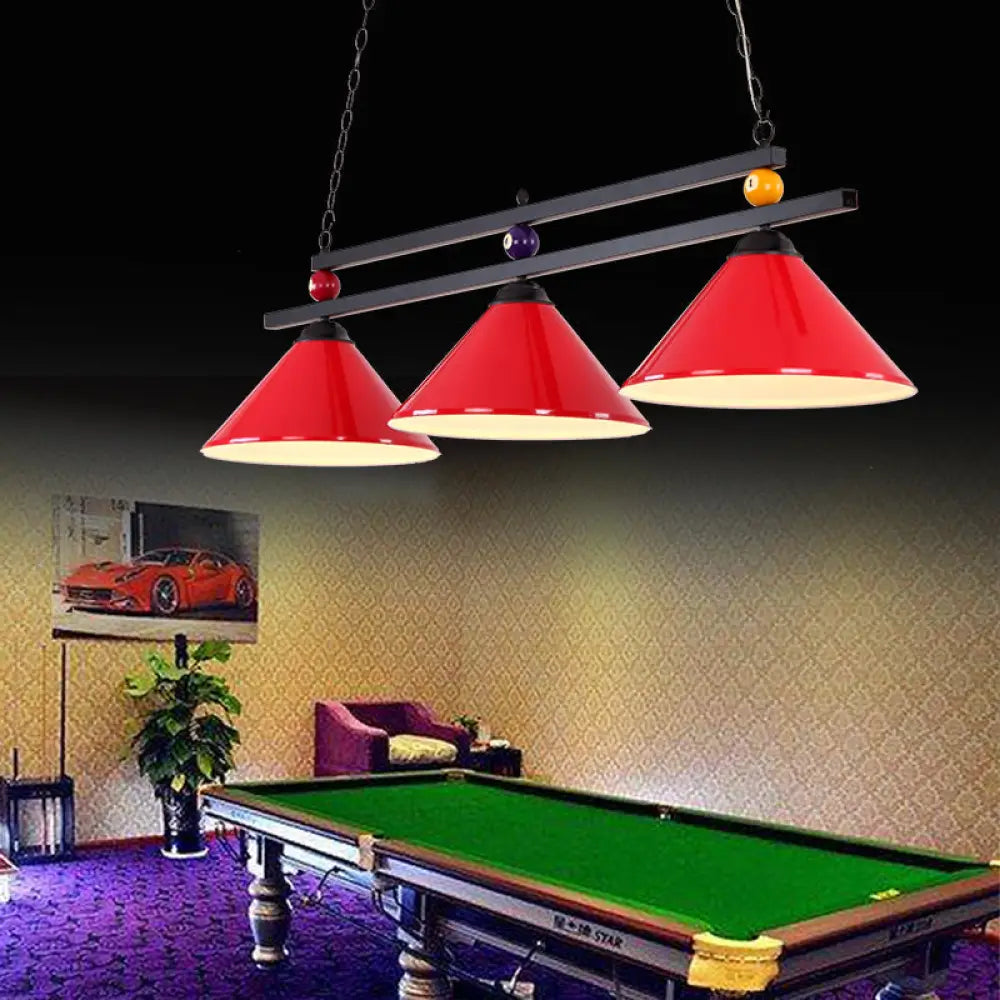 DecorBites™ Country Style Billiard Chandelier - Metal Shade Bar Island Lighting Fixture
