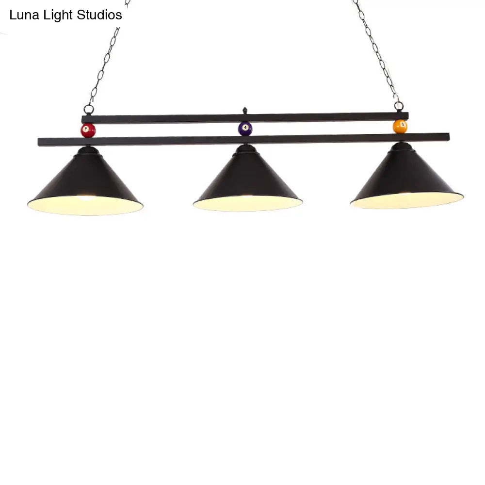 DecorBites™ Country Style Billiard Chandelier - Metal Shade Bar Island Lighting Fixture