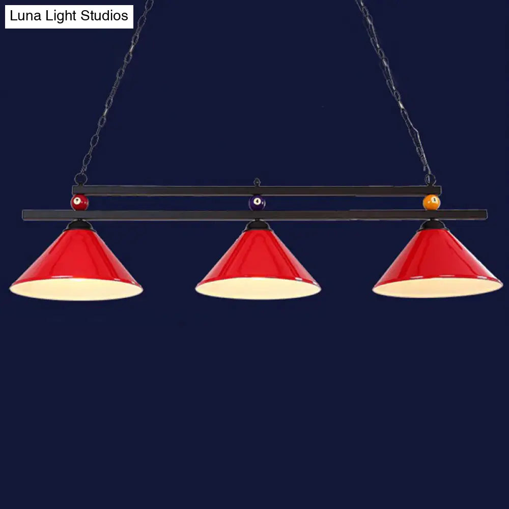 DecorBites™ Country Style Billiard Chandelier - Metal Shade Bar Island Lighting Fixture