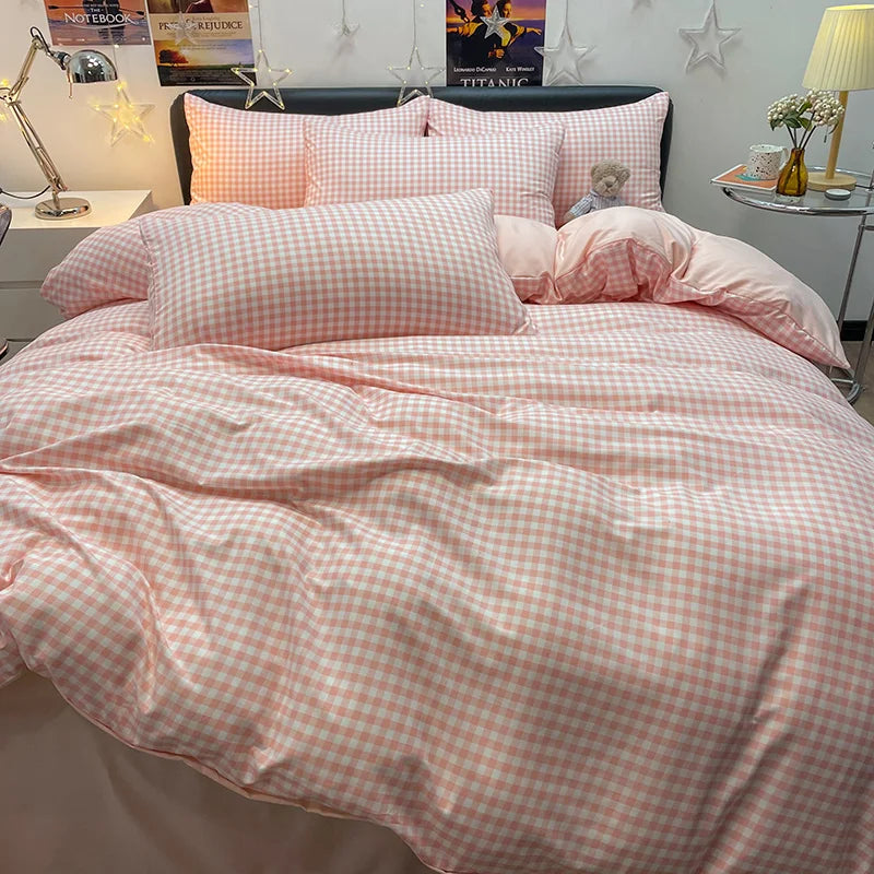 DecorBites™ Cozy Nordic Plaid Bedding Set - Queen/King Size
