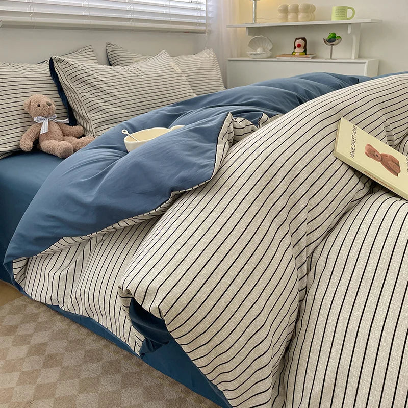DecorBites™ Cozy Nordic Plaid Bedding Set - Queen/King Size