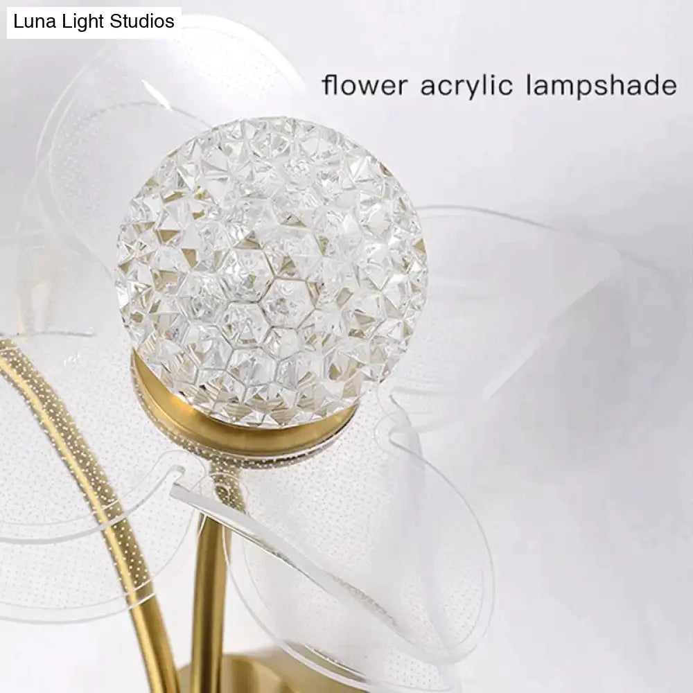 DecorBites™ Creative Floral Decorative Gold LED Wall Lamp For Bedroom Bedside Living Room Lighting Fixture