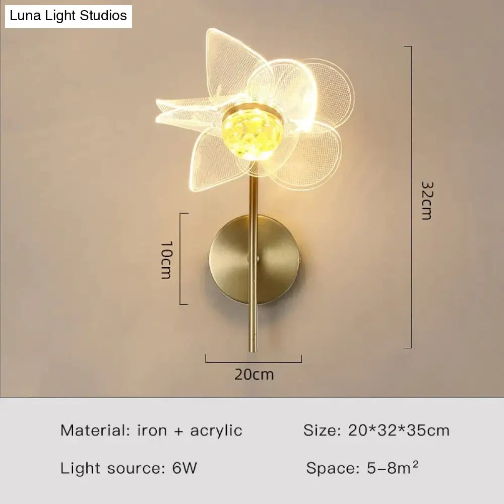DecorBites™ Creative Floral Decorative Gold LED Wall Lamp For Bedroom Bedside Living Room Lighting Fixture