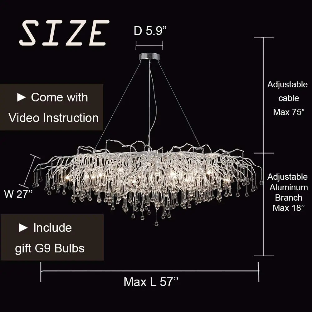 DecorBites™ Crystal Chandelier with Raindrop Crystals