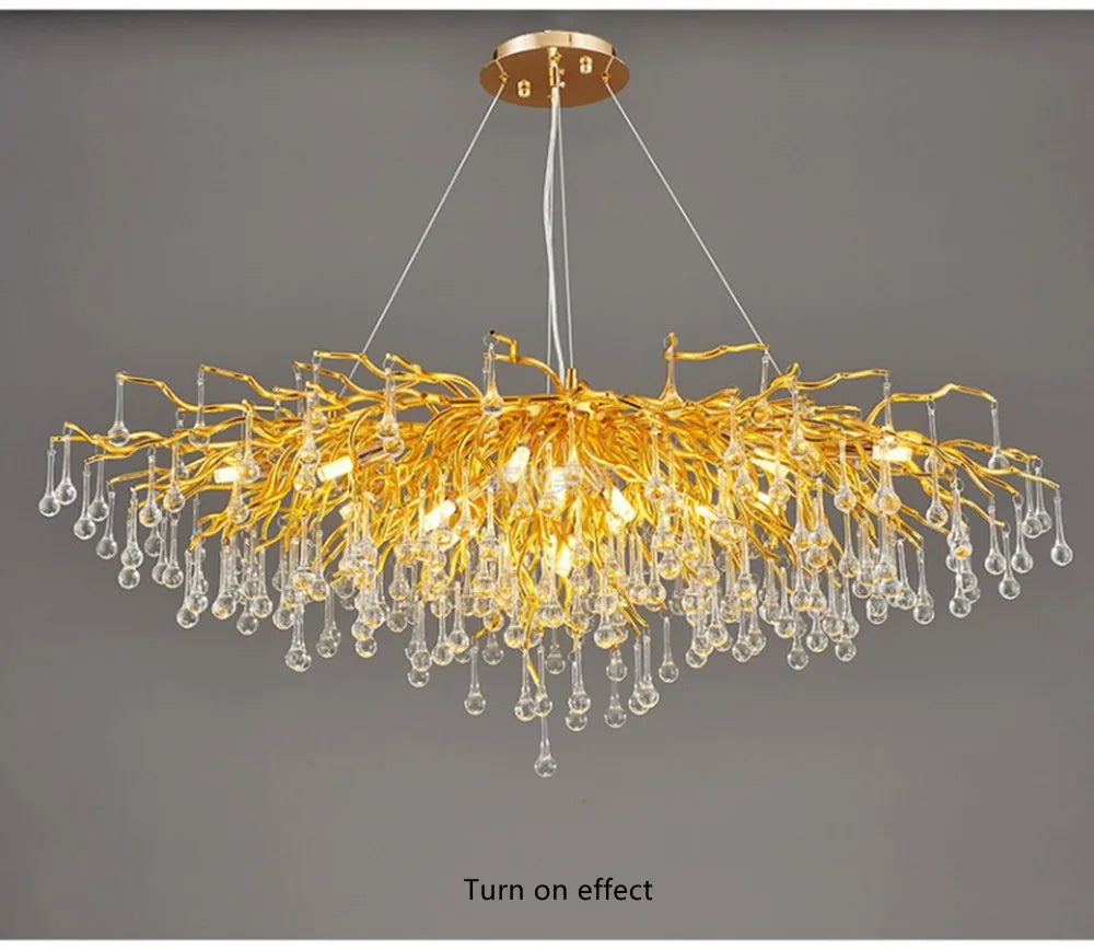 DecorBites™ Crystal Chandelier with Raindrop Crystals