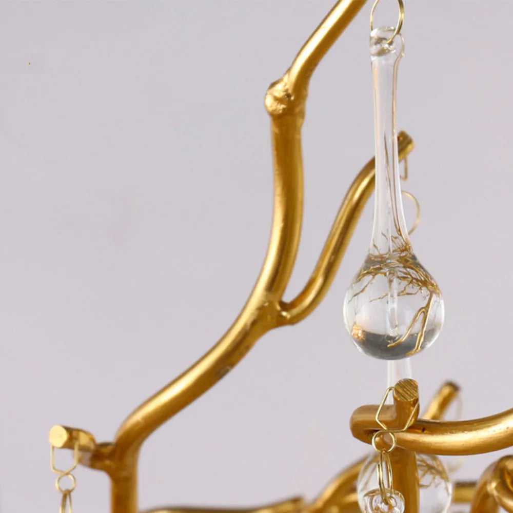 DecorBites™ Crystal Chandelier with Raindrop Crystals