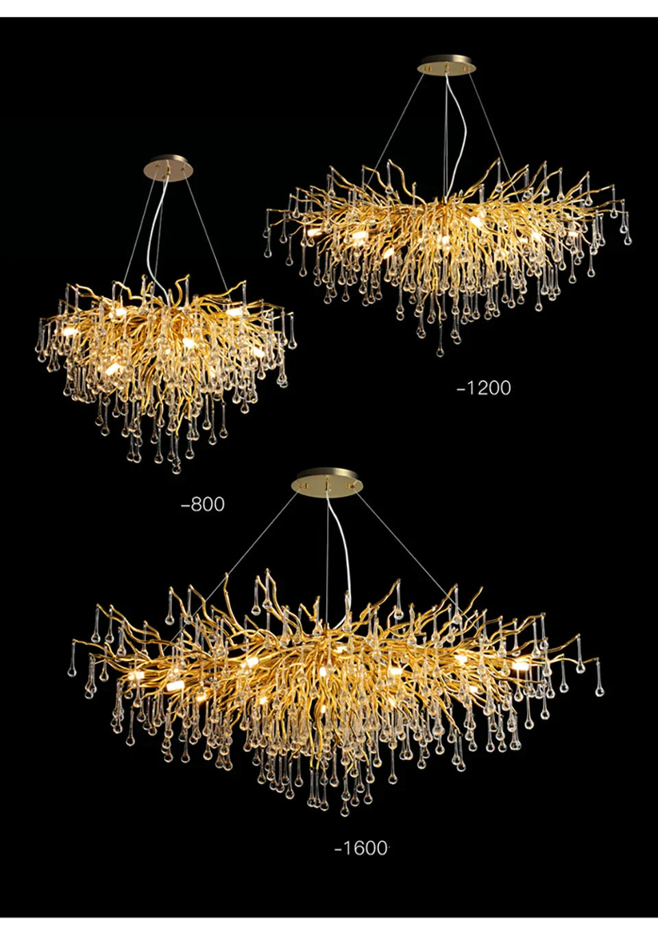 DecorBites™ Crystal Chandelier with Raindrop Crystals