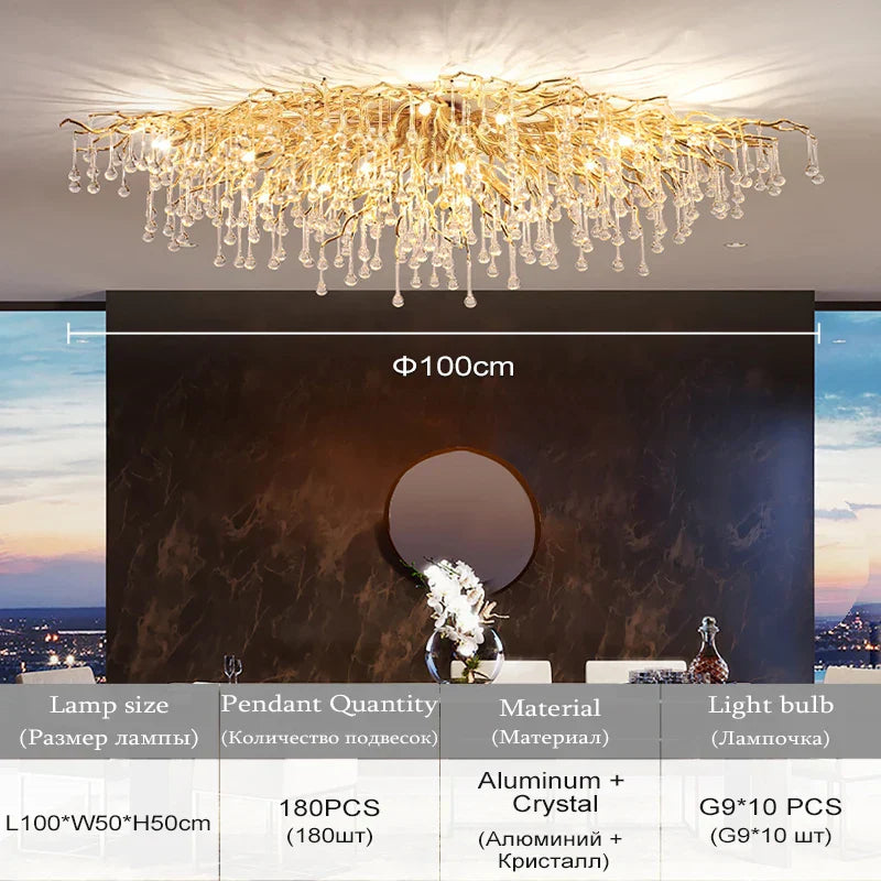 DecorBites™ Crystal Chandelier with Raindrop Crystals