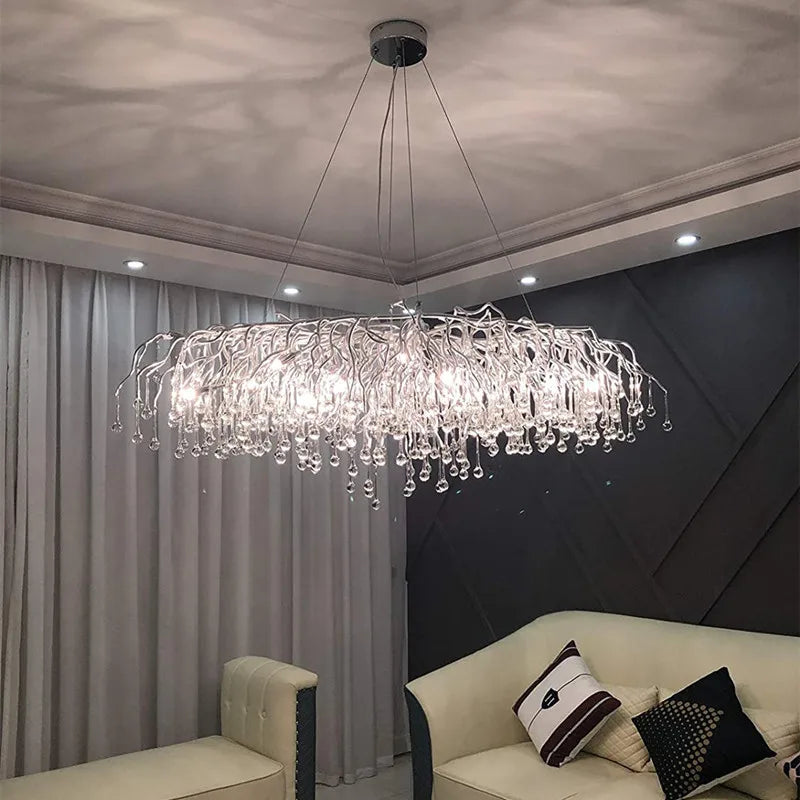 DecorBites™ Crystal Chandelier with Raindrop Crystals