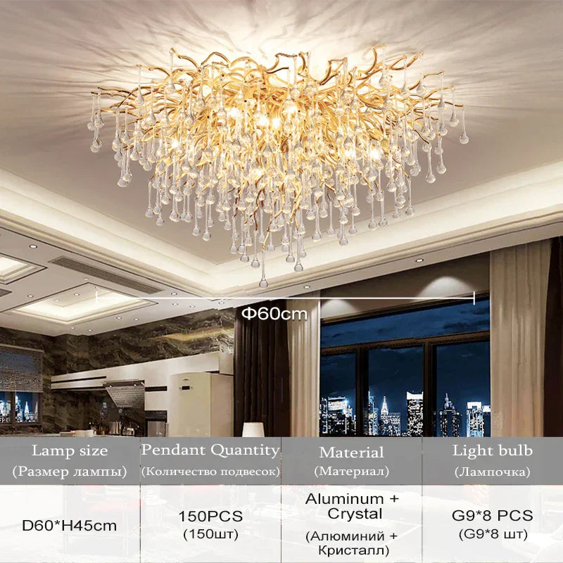 DecorBites™ Crystal Chandelier with Raindrop Crystals