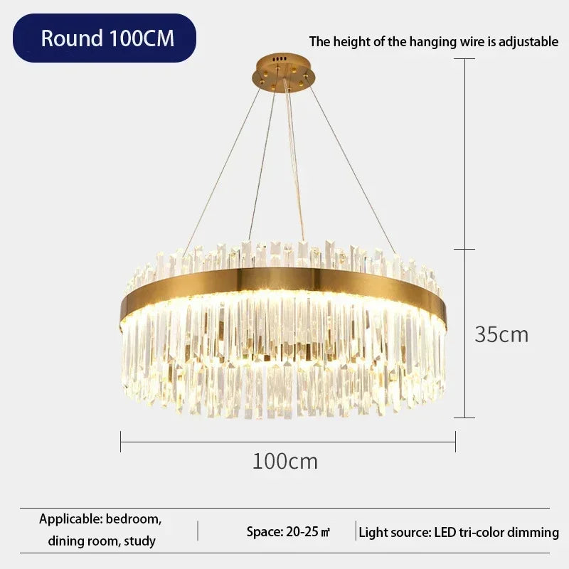 DecorBites™ Crystal Pendant Chandelier for Home Decor