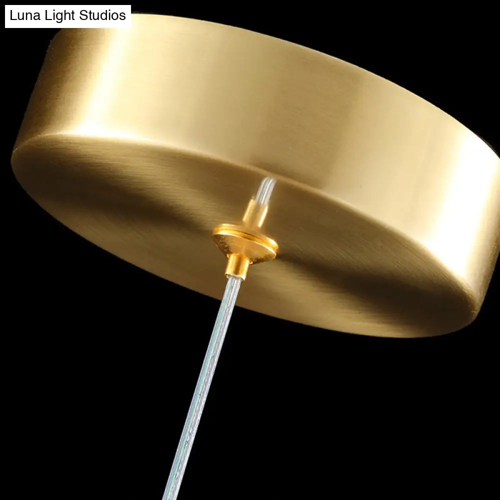 DecorBites™ Crystal Stone-Shape Pendant Light Fixture Contemporary Style Down Lighting Pendant in Gold