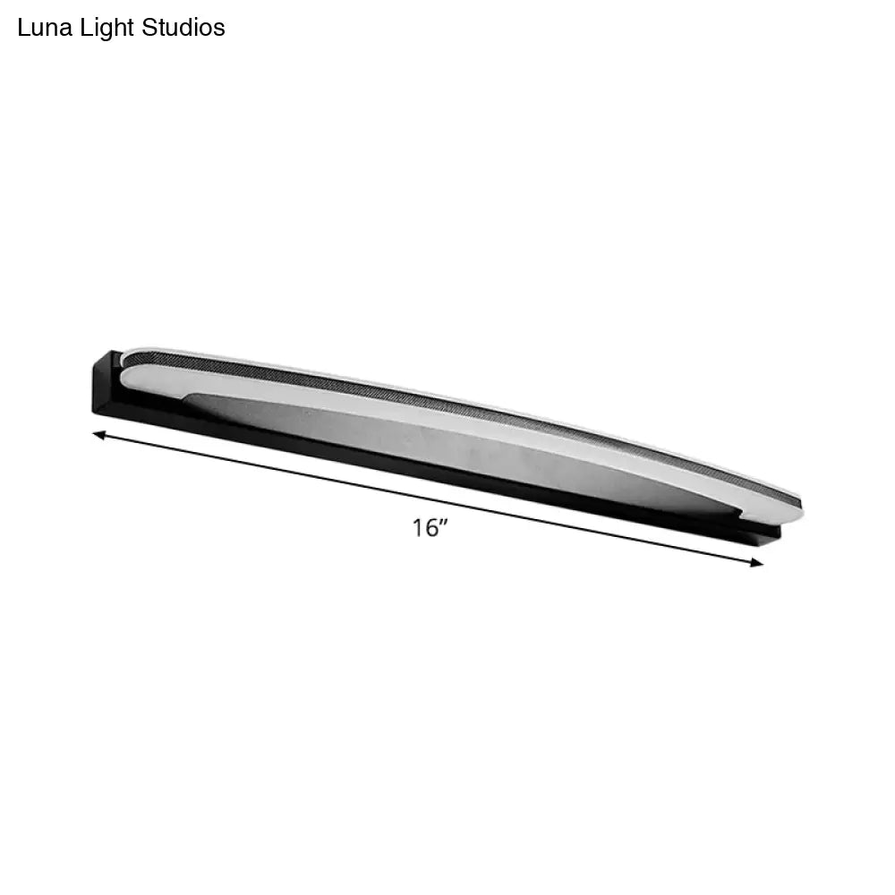 DecorBites™ Curved LED Bathroom Vanity Light - Wall Mounted Minimalist Metal Lamp in Black with Warm/White Light