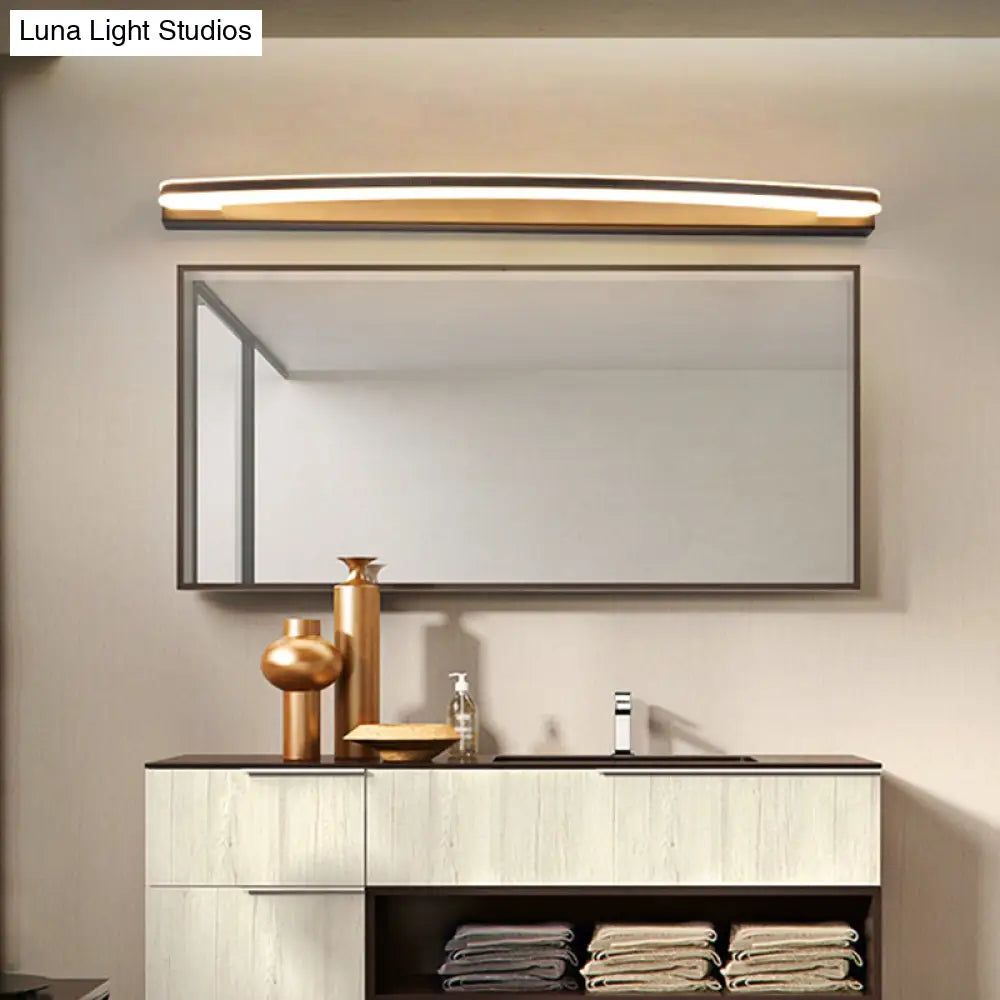 DecorBites™ Curved LED Bathroom Vanity Light - Wall Mounted Minimalist Metal Lamp in Black with Warm/White Light