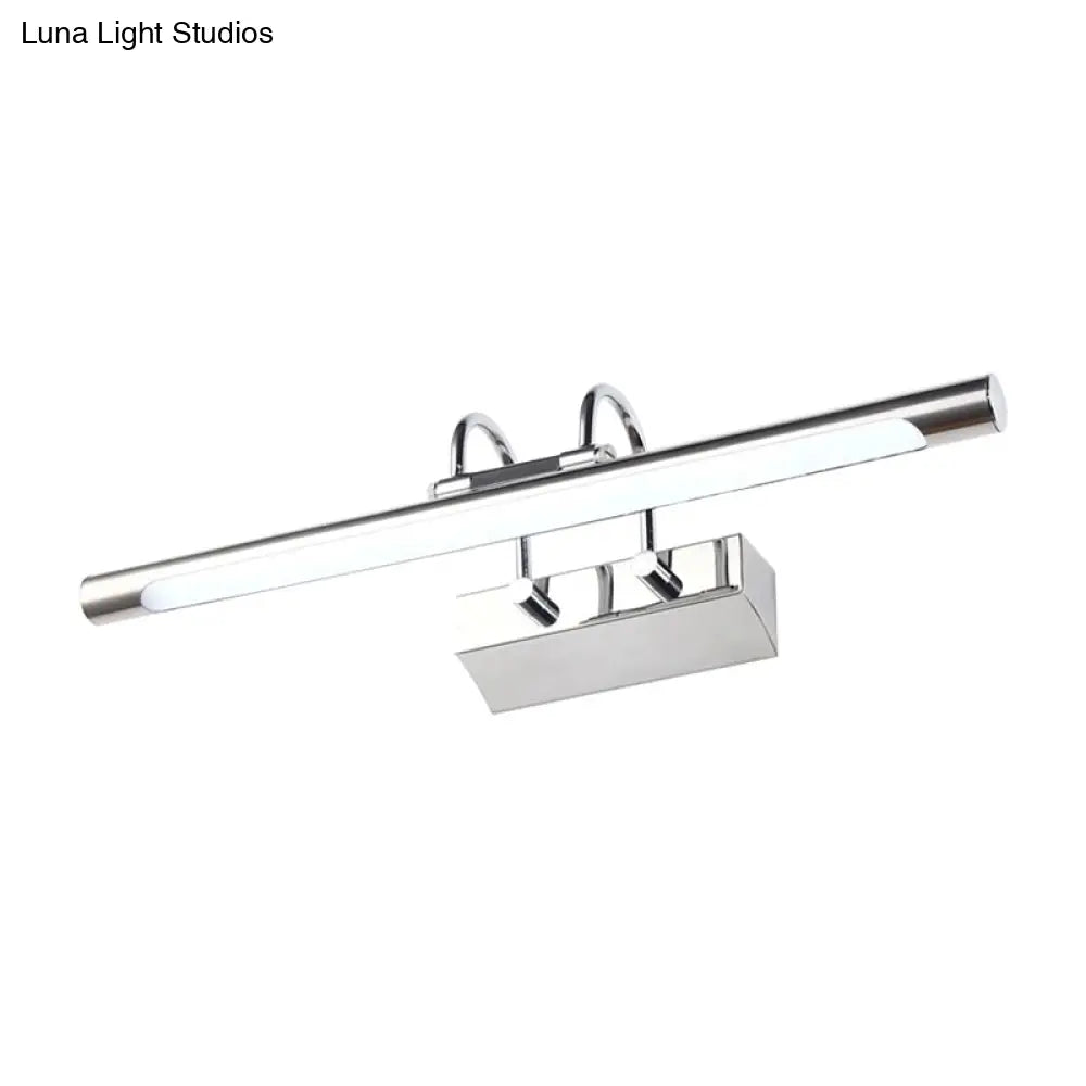 DecorBites™ Cylindrical LED Wall Lamp in Contemporary Style - Acrylic and Metal, Nickel Finish, Warm/White Light - 18"/22
