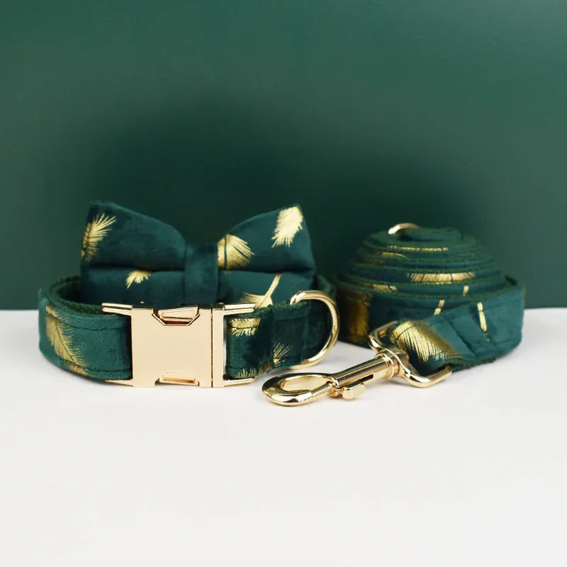 Green Feather Velvet Set