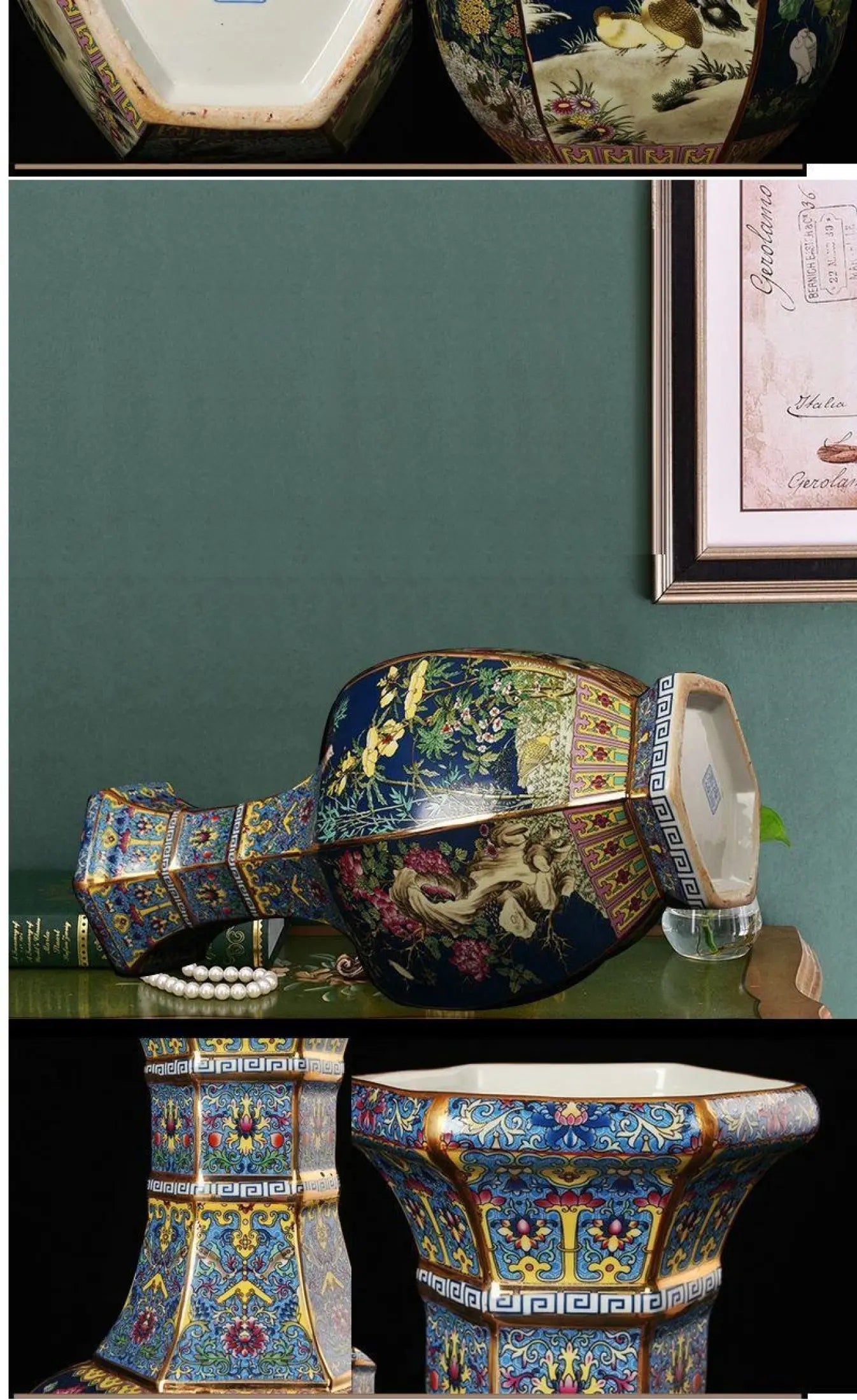 DecorBites™ 24cm Antique Ceramic Vase for Home Decor