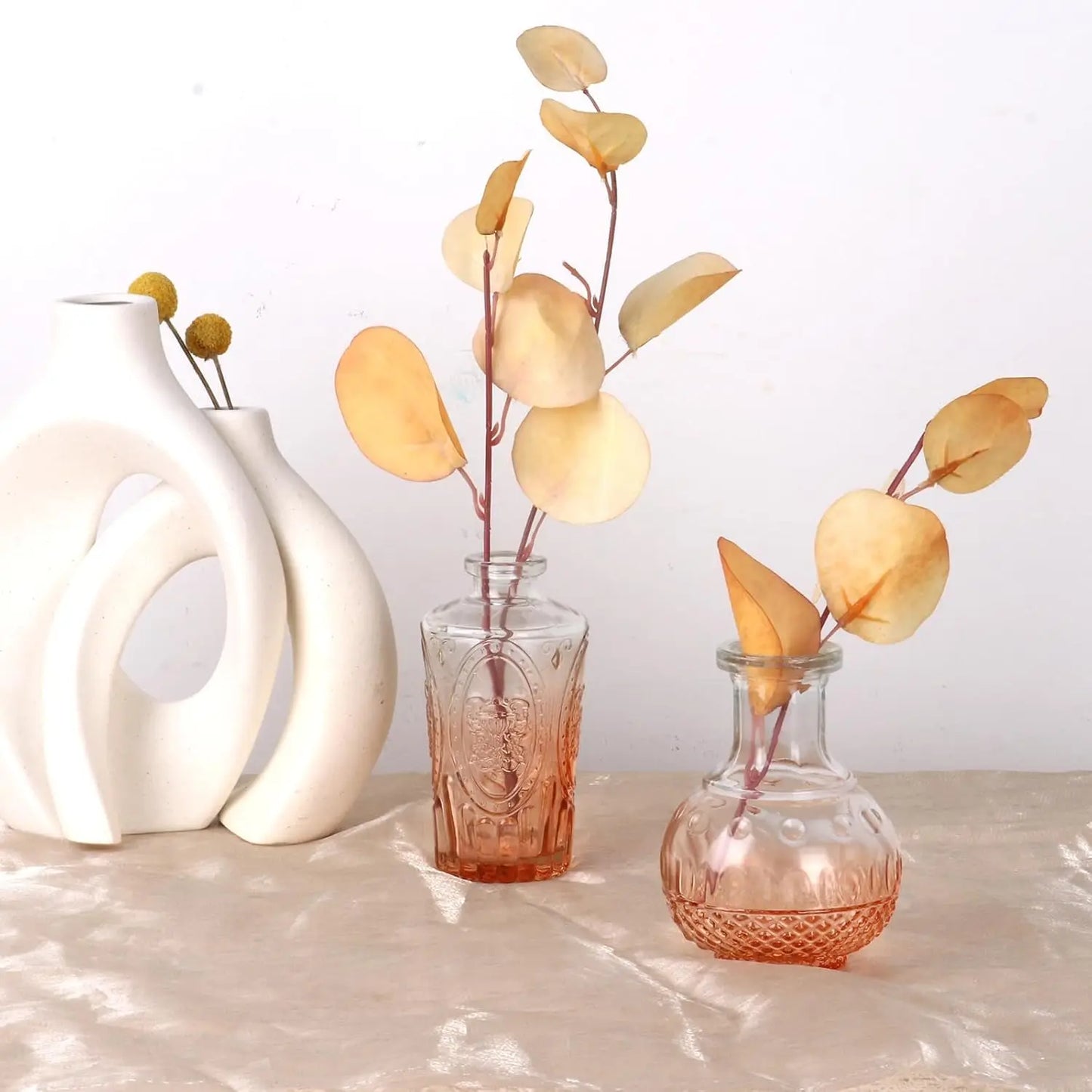 DecorBites™ 30 Gradual Orange Glass Bud Vases for Wedding Centerpieces