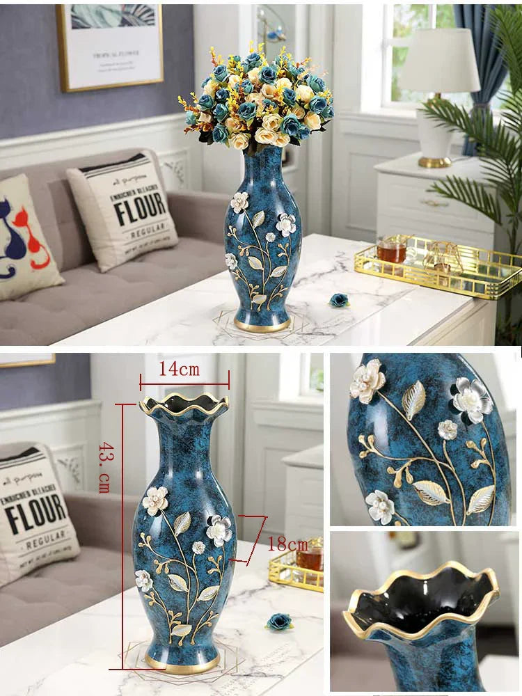 DecorBites™ 3D Ceramic Vase for Dried Flowers Display